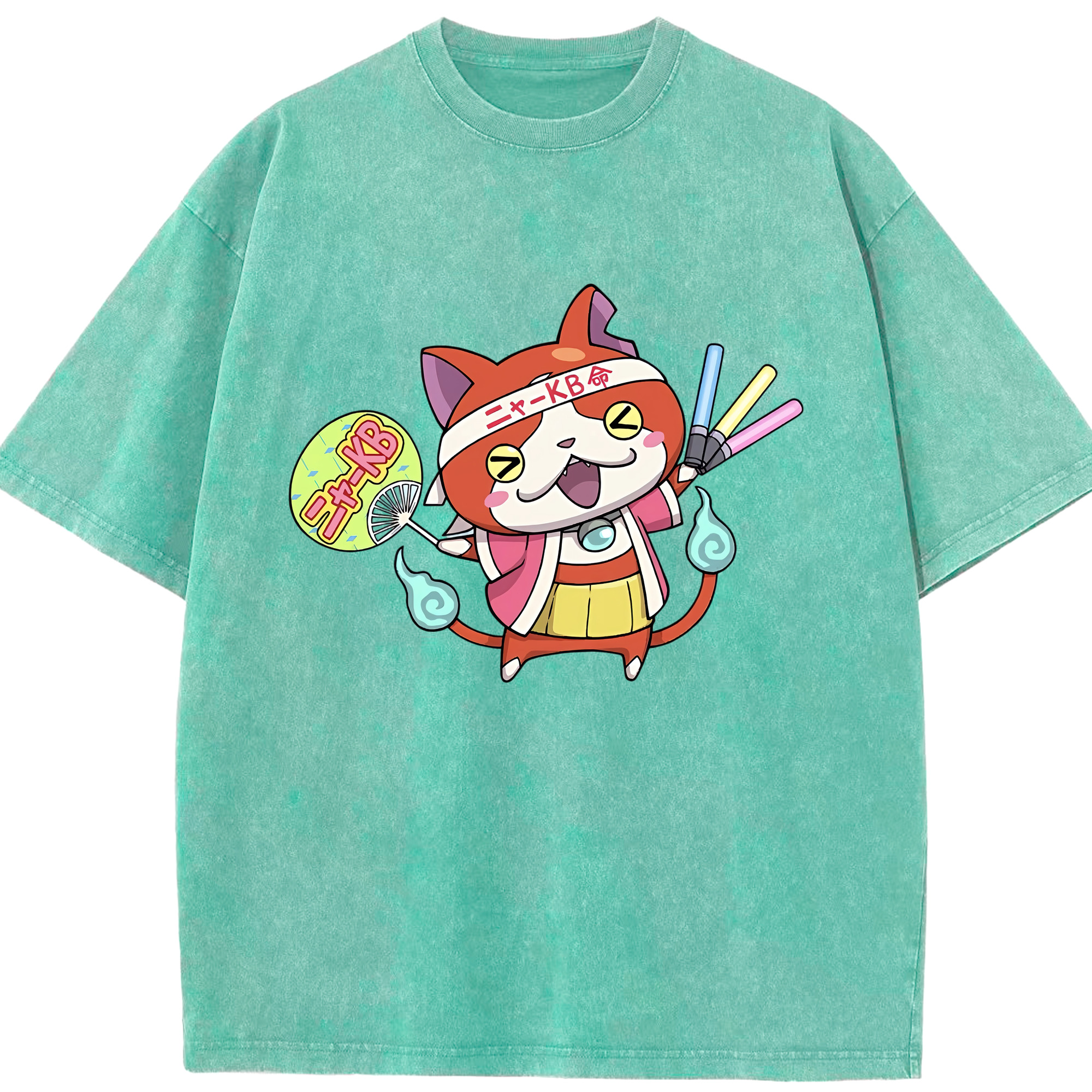 （画像用） 妖怪ウォッチ Yo-kai Watch 綿100% ヴィンテージ風 半袖Tシャツ（フロントプリント）
